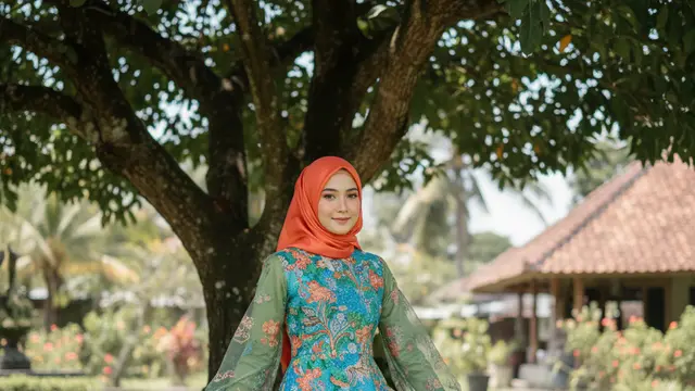 Gamis Batik Brokat Cocok Acara Outdoor
