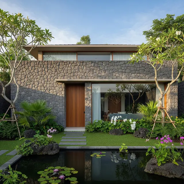 Gambar Rumah Minimalis Batu Alam Tampak Depan