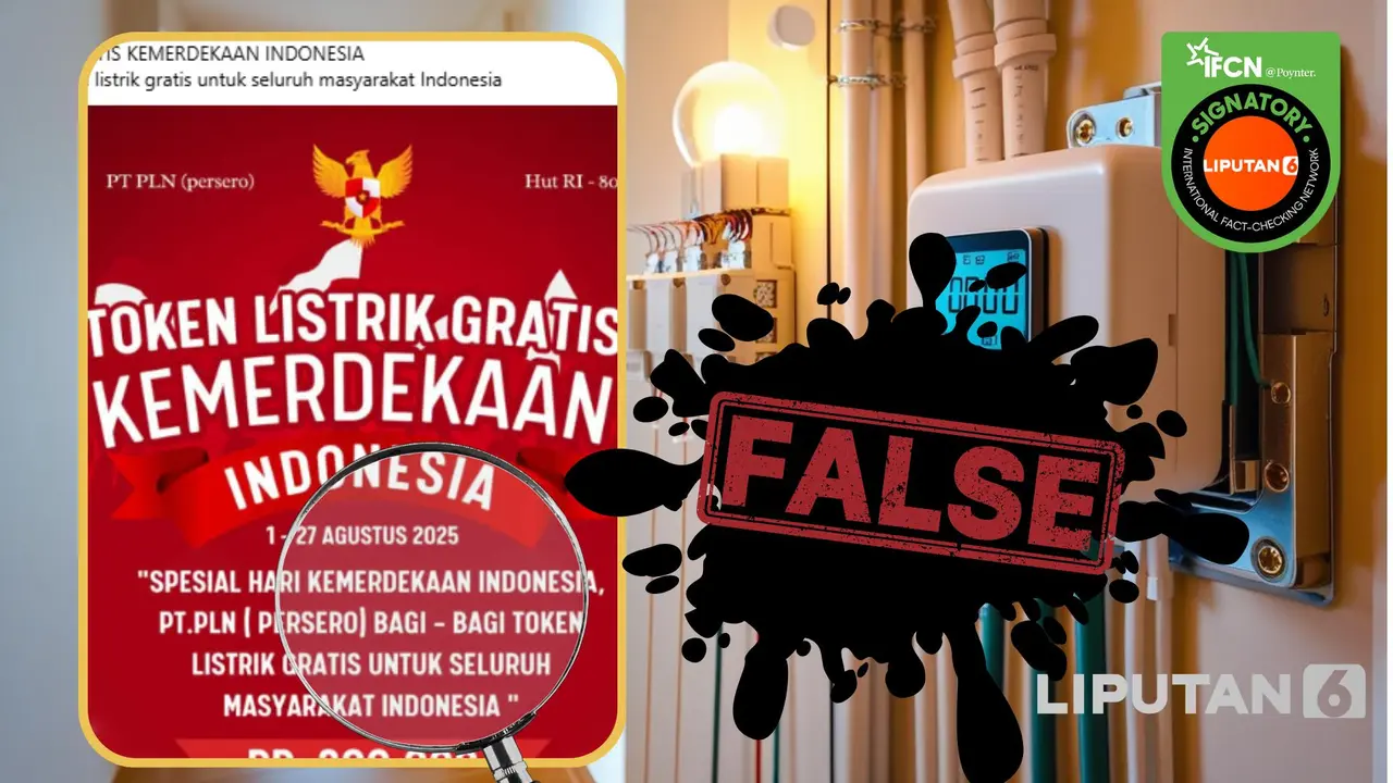 Tangkapan layar klaim link pendaftaran token listrik gratis hari kemerdekaan Indonesia dari PLN