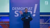 Ketua Umum Partai Demokrat Susilo Bambang Yudhoyono (SBY) saat membuka Pembekalan Caleg Partai Demokrat di Jakarta, Sabtu (10/11). SBY memandang proses politik berubah sejak Pilkada DKI Jakarta 2017 lalu. (Liputan6.com/Faizal Fanani)