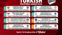 Jadwal dan Live Streaming Turkish Volleyball League Week 5 di Vidio