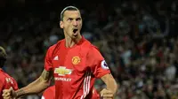 Striker Manchester United asal Swedia, Zlatan Ibrahimovic. (AFP/Oli Scarff)
