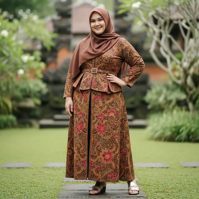 Model Gamis Batik Buat Orang Gemuk