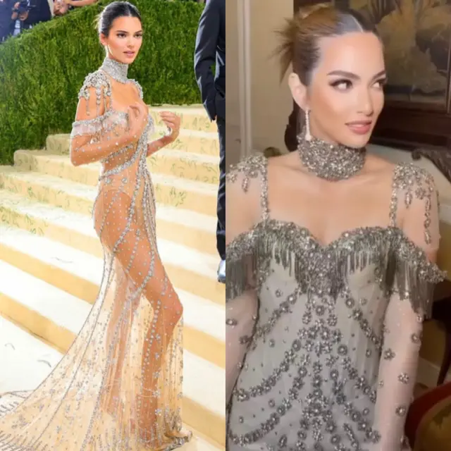 Nia Ramadhani Kenakan Gaun Mirip Kendall Jenner, credit: (@ramadhaniabakrie)/(@kendalljenner)