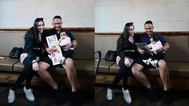 Potret keluarga Momo Geisha saat mengunjungi salah satu restauran di Sydney, Australia.