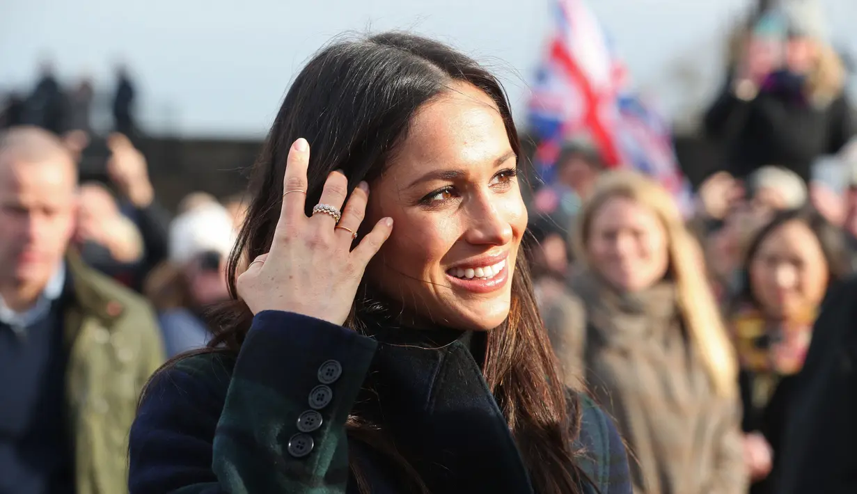Meghan Markle sendiri kini sudah meninggalkan kehidupannya sebagai aktris dan memilih untuk menjadi istri Pangeran Harry. (JANE BARLOW  POOL  AFP)