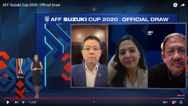 Wakil Presiden AFF, Ratu Tisha Destria hadir dalam drawing virtual Piala AFF 2021.