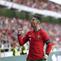 Penyerang Portugal Cristiano Ronaldo merayakan gol yang dicetaknya ke gawang Irlandia pada laga uji coba internasional terakhir jelang putaran final Euro 2024 di Stadion Municipal de Aveiro, Rabu (12/6/2024) dini hari WIB. (AP Photo/Luis Vieira)