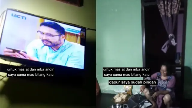 Emak-rela rela angkat peralatan dapurny demi nonton Ikatan Cinta.