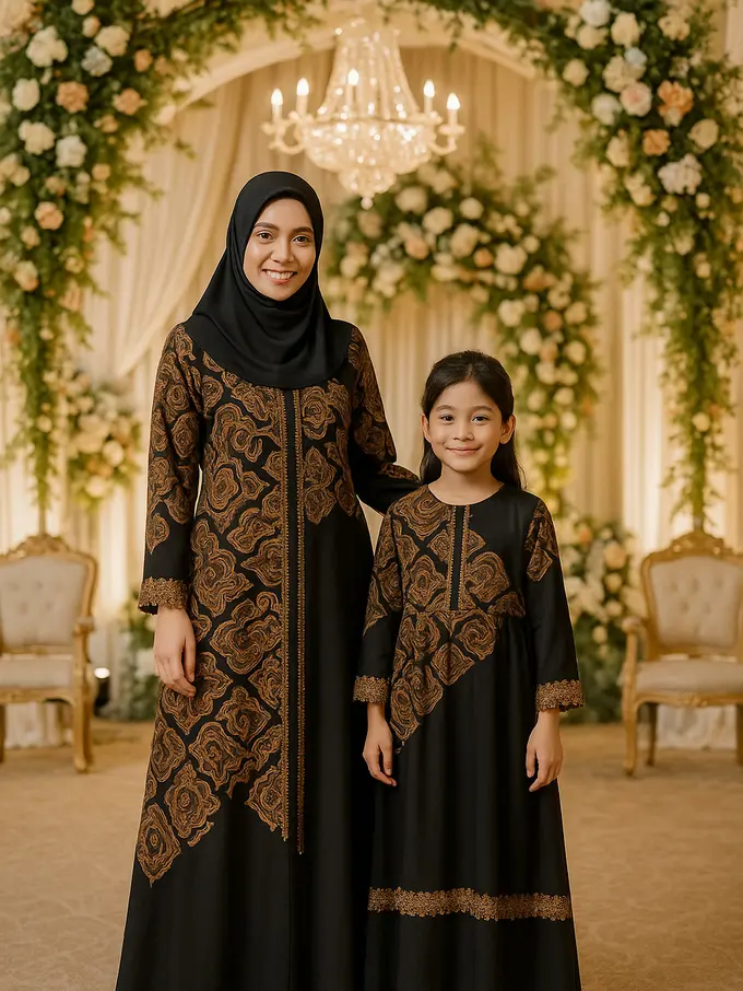 Batik Sarimbit Ibu Anak untuk Kondangan