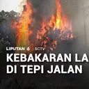 Kebakaran Lahan di Tepi Jalan