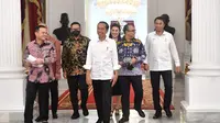 Presiden Jokowi dan Badan Pengurus Pusat Himpunan Pengusaha Muda Indonesia (Hipmi) di Istana Merdeka Jakarta, Kamis (22/9/2022). (Biro Pers Sekretariat Presiden)