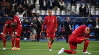 Liverpool dipaksa menelan kekalahan 0-1 dari Real Madrid pada laga final Liga Champions 2021/2022. (AFP/Franck Fife)