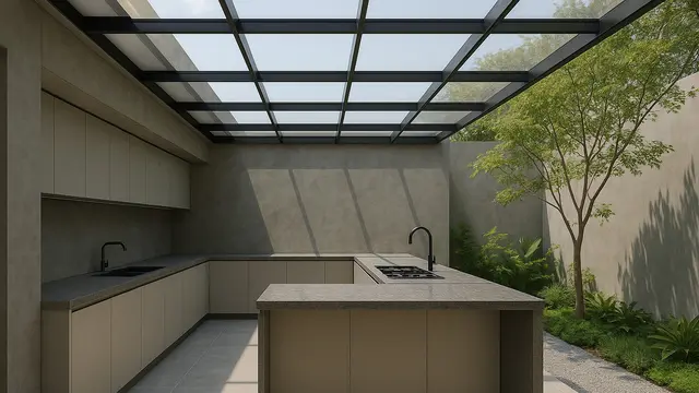 Model Dapur Semi Outdoor Belakang Rumah 2025/Ilustrasi AI