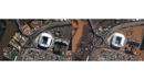 Kolase foto perbandaingan suasana normal dan saat terjadi banjir di stadion klub Brasil Gremio, Arena do Gremio saat dilanda banjir di Porto Alegre, negara bagian Rio Grande do Sul, Brasil, pada 7 Mei 2024. (AFP/Satellite image ©2024 Maxar Technologies)