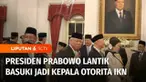 Presiden Prabowo Subianto melantik sejumlah pejabat di KPU, Dewan Ekonomi Nasional, dan Kompolnas di Istana Negara Jakarta, Selasa siang. Tidak hanya itu, Presiden Prabowo Subianto juga secara resmi melantik mantan Menteri PUPR, Basuki Hadimuljono se...