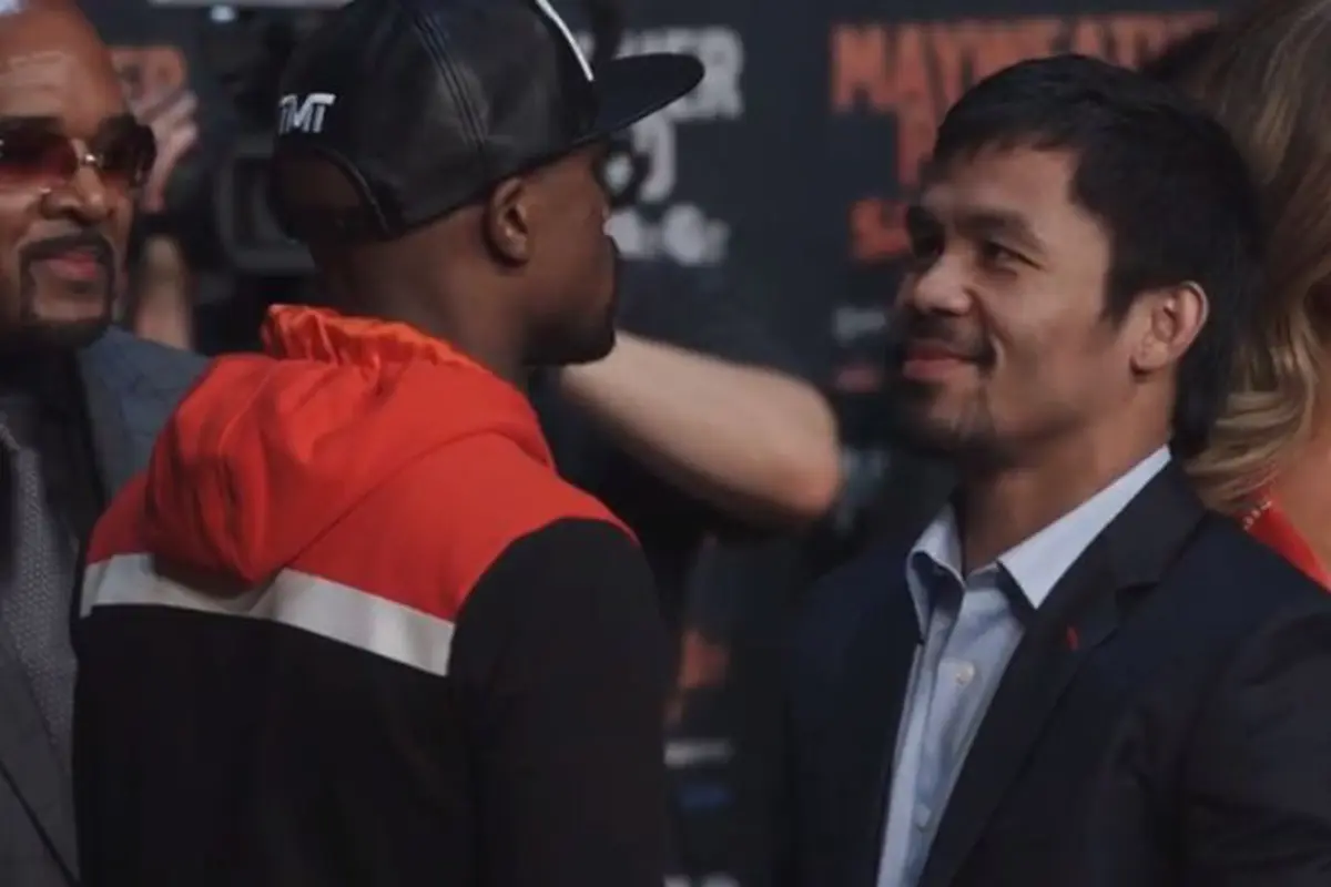 Video Manny Pacquiao Berhadapan Langsung Dengan  Mayweather Jr