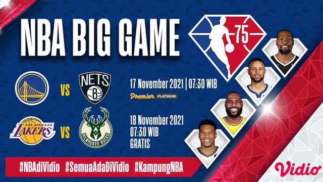 Saksikan Live Streaming Big Game NBA 2021 di Vidio, Bucks Vs Lakers