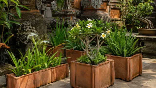 Inspirasi Taman Ala Bali dari Barang Bekas