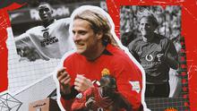 Manchester United - Ilustrasi Diego Forlan dan Andy Cole (Bola.com/Adreanus Titus)