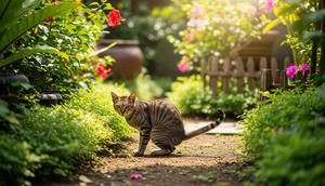 Desain Taman Rumah yang Efektif Mencegah Kucing Liar Berak di Halaman  / Ilustrasi gambar oleh AI