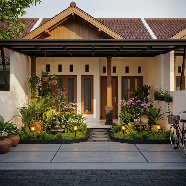 9 Ide Model Kebun Mini di Area Carport yang Masih Ada Cahaya, Asri dan Tetap Terang