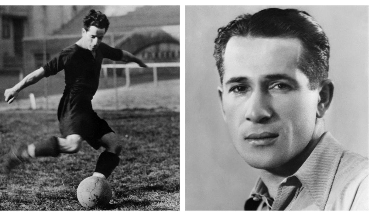 Guillermo Stabile. Eks striker Timnas Argentina yang wafat pada 26 Desember 1966 dalam usia 61 tahun ini total mencetak 8 gol saat menjadi top skor pada Piala Dunia edisi pertama 1930 di Uruguay. Argentina pun dibawanya finis sebagai runner-up setelah kalah 2-4 dari tuan rumah Uruguay di partai final, di mana satu gol sukses dicetaknya. Dari 5 laga, ia hanya absen mencetak gol di laga pembuka fase grup saat menang 1-0 atas Prancis di mana ia hanya duduk di bangku cadangan. Ketajamannya dibuktikan di laga kedua fase grup dengan mencetak 3 gol saat menang 6-3 atas Meksiko. (Kolase AFP)