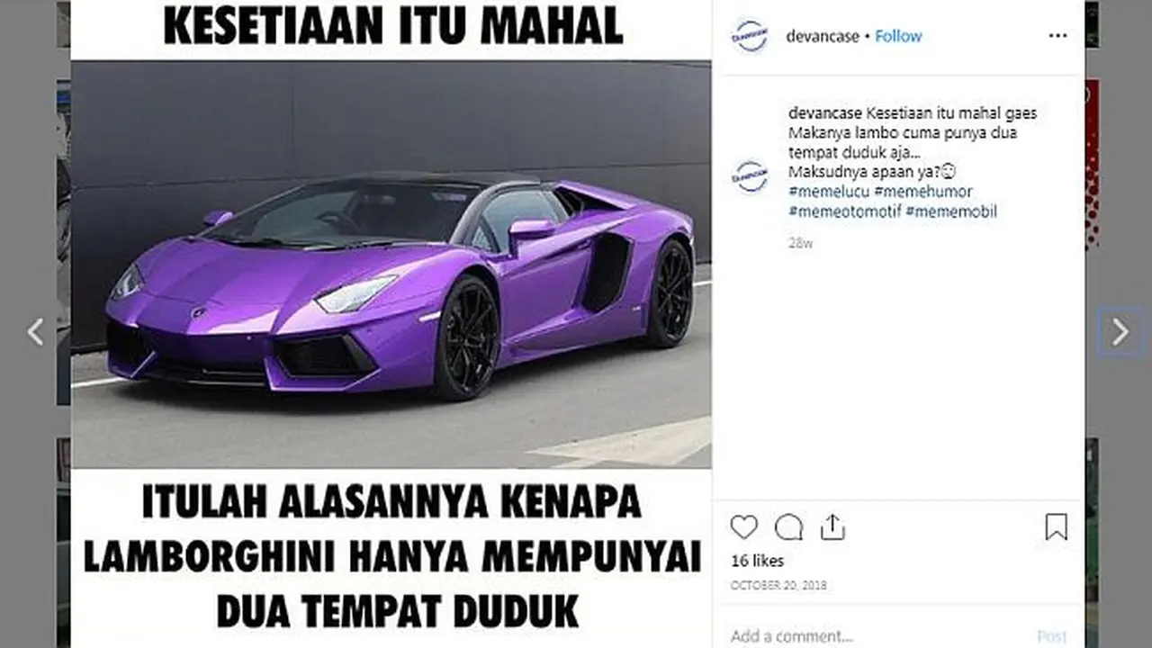 Berbagai hal bisa dijadikan Meme menarik, tidak terkecuali yang berkaitan dengan otomotif.