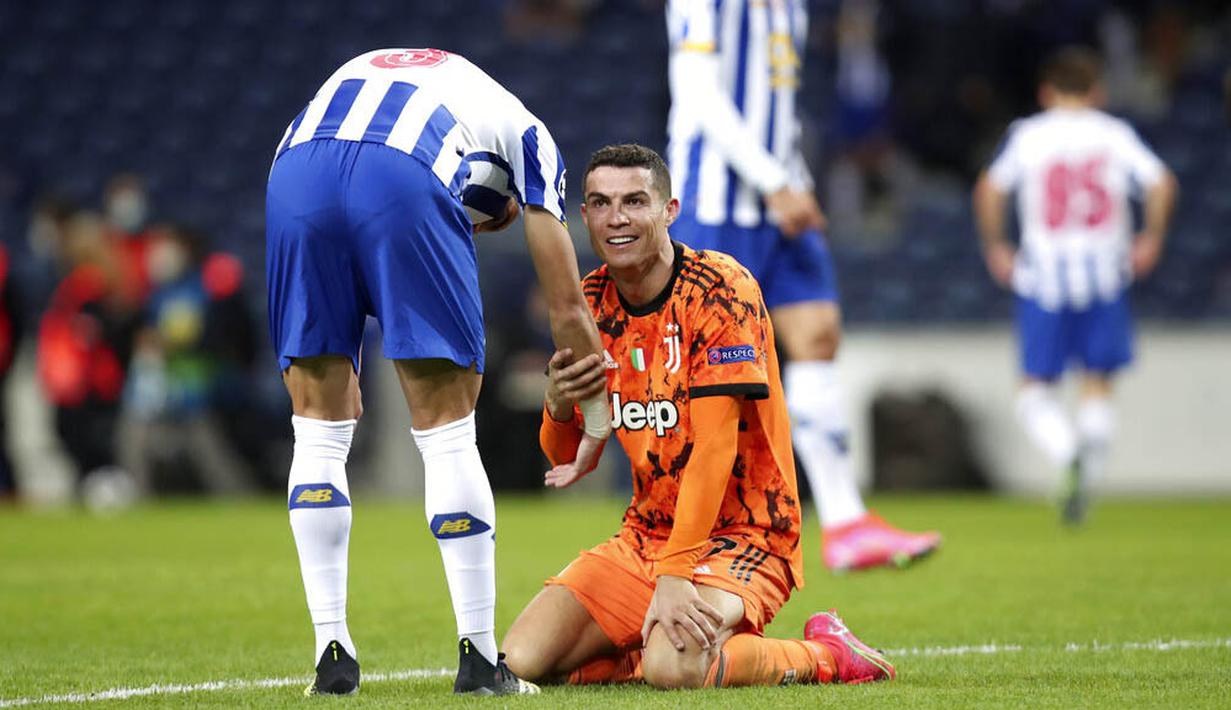 Sebelum berseragam Juventus, striker 36 tahun itu sudah 6 kali berhadapan dengan FC Porto. Yaitu saat memperkuat Sporting Lisbon dan Manchester United. (AP Photo/Luis Vieira)