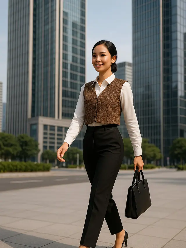 Cardigan Rompi Batik untuk ke Kantor