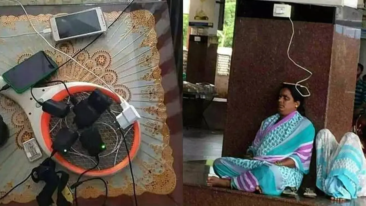 8 Potret Nyeleneh Orang Ngecharge Hape, Aksinya Ini Bikin Geleng Kepala