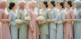 Model Baju Bridesmaid ala Malaysia (Ilustrasi AI)