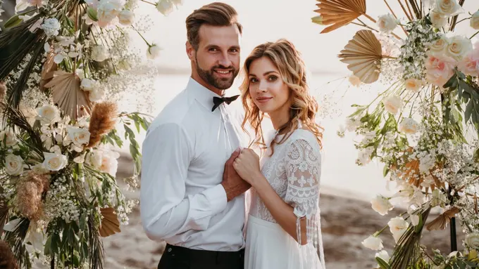 Ilustrasi pasangan pengantin baru