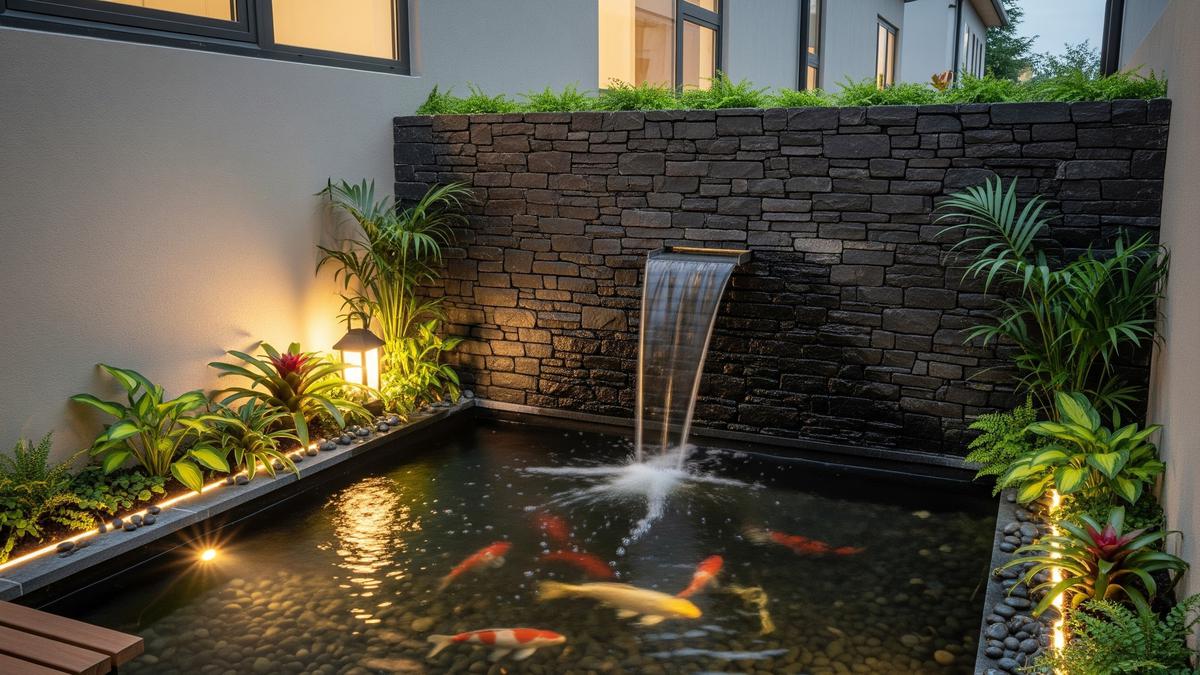10 Model Kolam Ikan dengan Air Terjun Mini di Rumah yang Bikin Suasana Adem dan Estetis