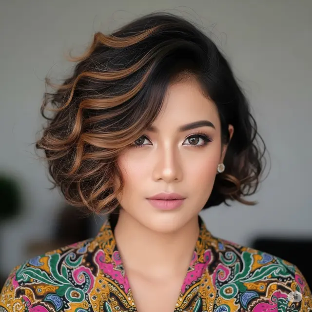 Potongan Rambut Bob Asimetris Kekinian. Foto: Gemini