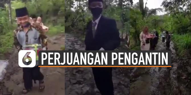 VIDEO: Penuh Perjuangan, Pengantin Pria dan Rombongan Hadapi Rintangan ke Acara Pernikahan