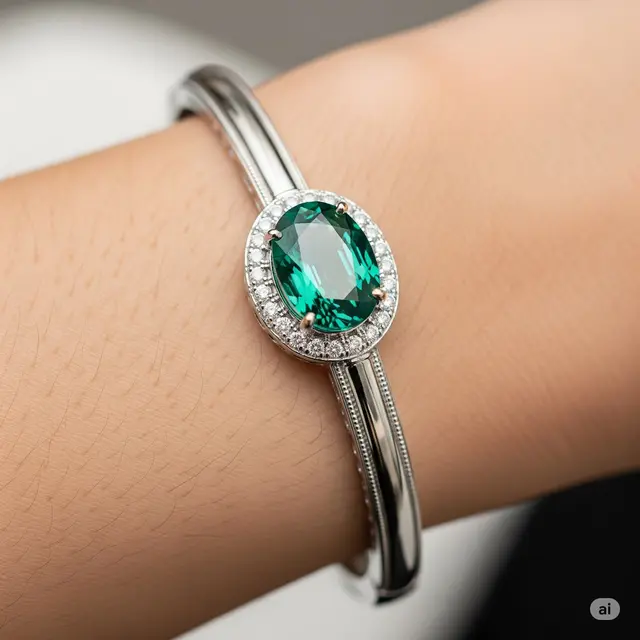 Bangle Batu Mulia Besar (Safir/Zamrud)