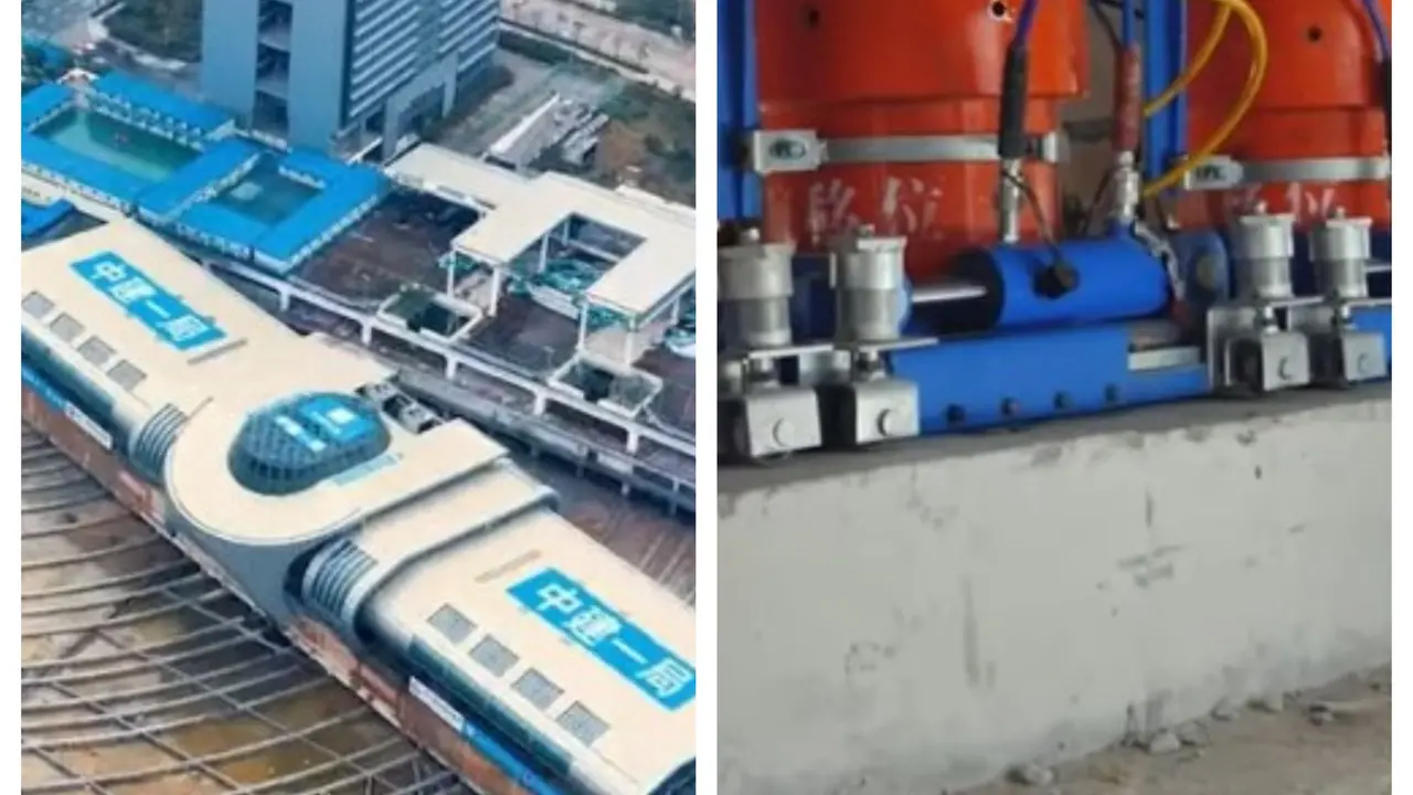 Insiyur di China Pindahkan Terminal Bus, dengan Ratusan Dongkrak Hidraulik