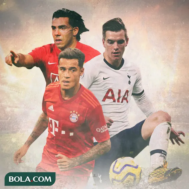 Ilustrasi - Philippe Coutinho, Carlos Tevez, Giovani Lo Celso