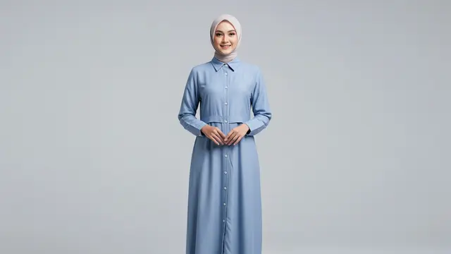 Gamis Kemeja (Shirt Dress) dengan Kerah Shanghai