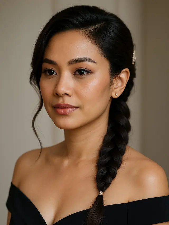 Model Rambut Kepang Elegan untuk Pesta Pernikahan (Foto: ChatGPT)