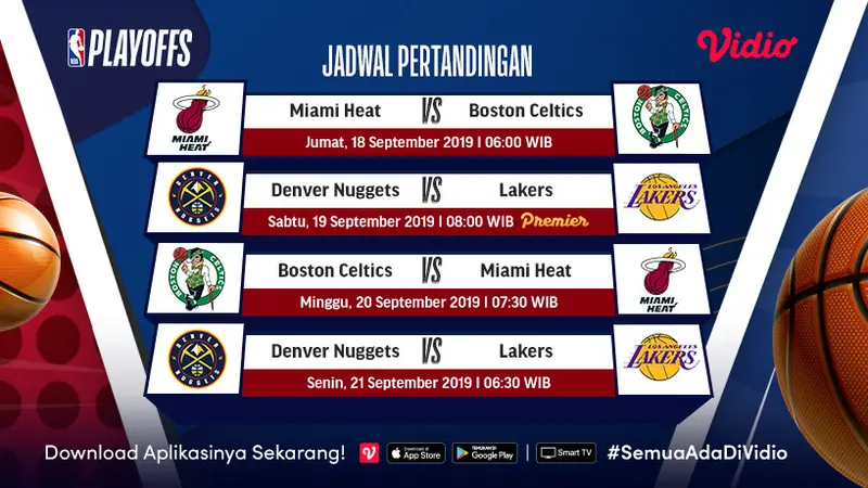 Jadwal Live Streaming Playoff NBA Pekan Ini di Vidio Gim Perdana
