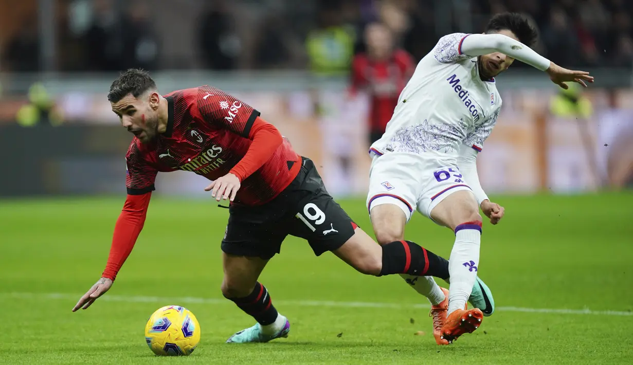 Kemenangan tipis Milan ini ditentukan lewat eksekusi penalti Theo Hernandez di menit 45+1. (Spada/LaPresse via AP)