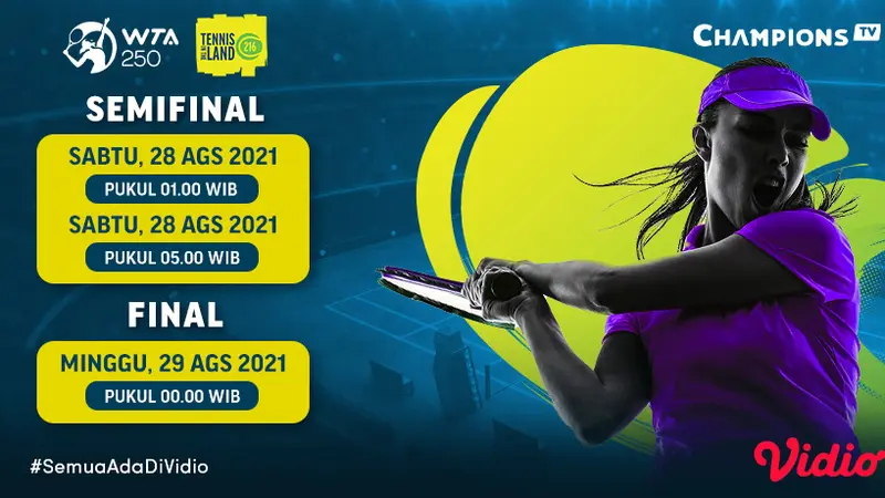 Link Live Streaming WTA 250 Tennis in the Land Semifinal dan Final 202 di Vidio