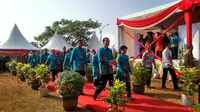 Presiden Jokowi menghadiri acara puncak Hari Keluarga Nasional (Harganas) ke-22 di Tangerang Selatan, Banten (Liputan6.com/ Naomi Trisna)