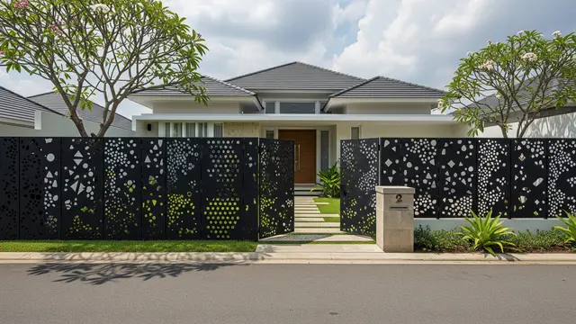 Model Pagar Besi Anti Karat yang Minimalis Modern Tren 2025/ Ilustrasi AI