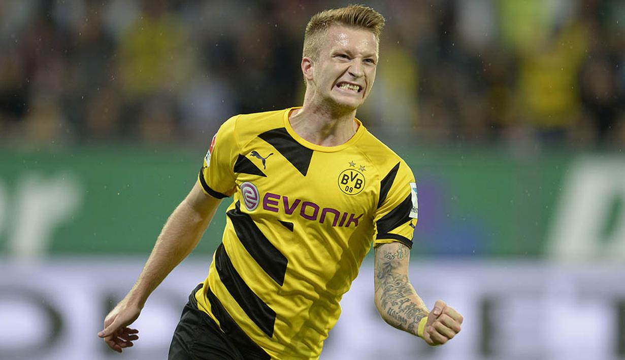 7. Gelandang sayap Dortmund, Marco Reus, menjadi incaran utama Real Madrid. Jika winger Jerman itu datang, Bale harus siap menjadi bersaing dan ada kemungkinan dirinya akan menjadi penghangat bangku cadangan. (AFP/Christof Stache) 