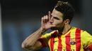 3. Cesc Fabregas - Gelandang Spanyol ini hadir di Camp Nou saat Guardiola melakoni musim terakhir dan berhasil memborong empat gelar. Namun pada 2014  pemain bernomor punggung empat ini menerima pinangan Mourinho dan Chelsea. (AFP/Javier Soriano)