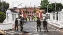 Hal ini sebagai respons atas protes anti-korupsi dan pelarangan media sosial yang diwarnai kekerasan selama dua hari berturut-turut sejak Senin (8/9/2025) dan memaksa Perdana Menteri K.P. Sharma Oli untuk mundur. (PRABIN RANABHAT/AFP)