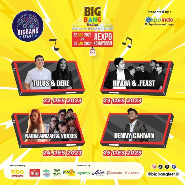 Dewa 19, D'Masiv, hingga Tipe-X Ramaikan Bigbang Festival 2023. (ist)